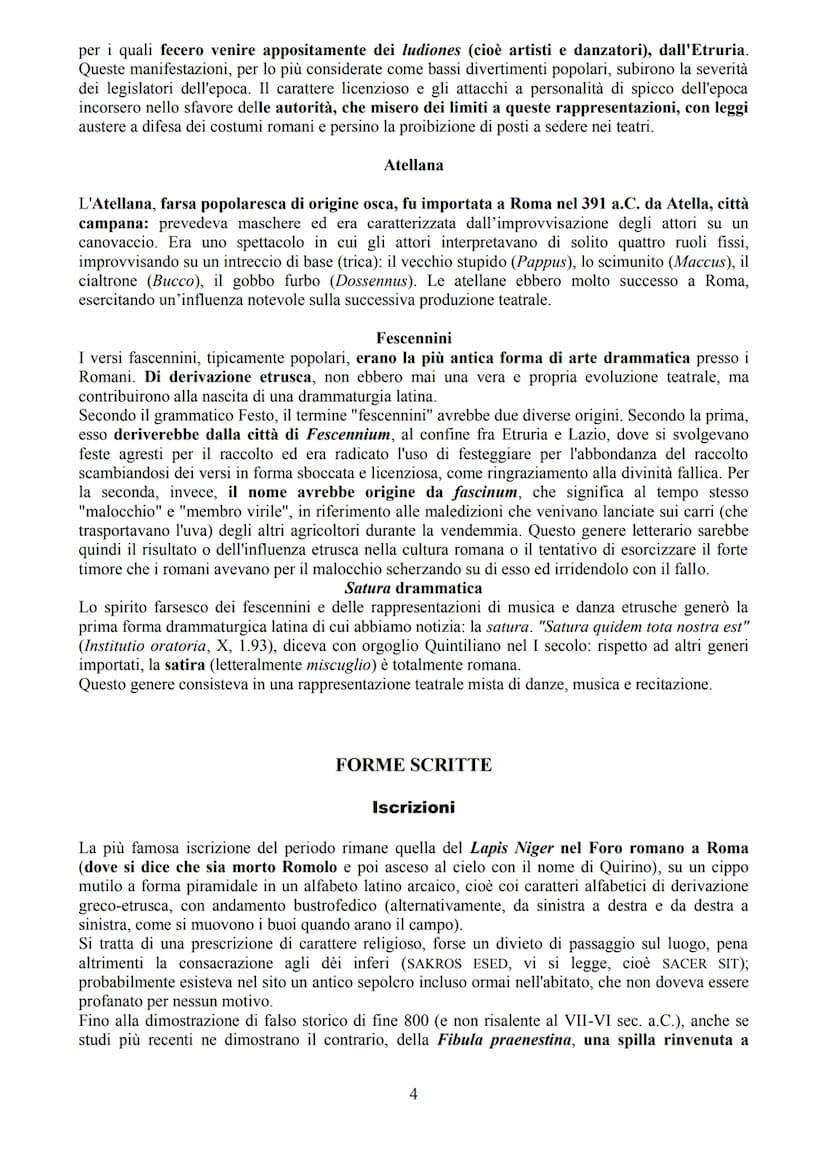 ETÀ PRELETTERARIA LATINA
Con l'espressione età preletteraria latina si indica comunemente quella fase della storia della
letteratura latina 
