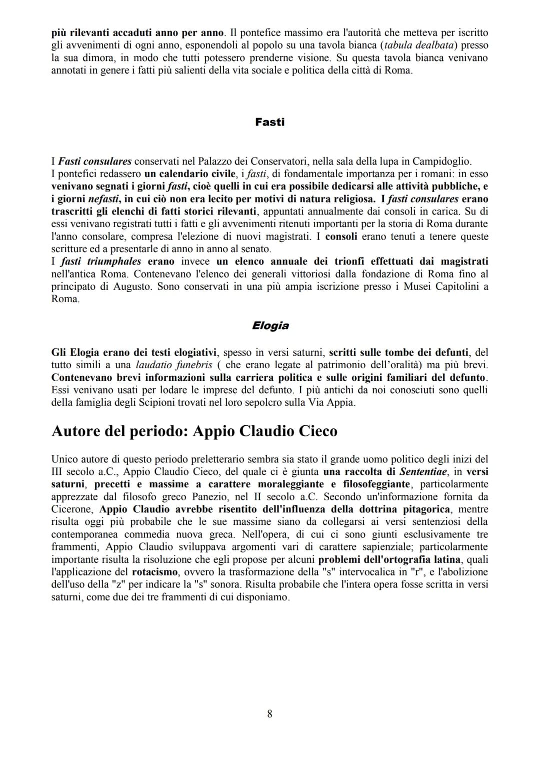 ETÀ PRELETTERARIA LATINA
Con l'espressione età preletteraria latina si indica comunemente quella fase della storia della
letteratura latina 