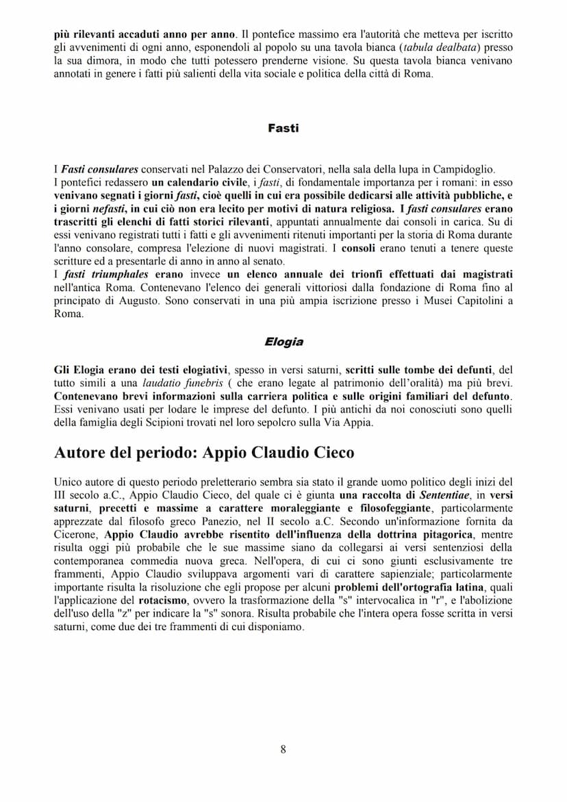 ETÀ PRELETTERARIA LATINA
Con l'espressione età preletteraria latina si indica comunemente quella fase della storia della
letteratura latina 