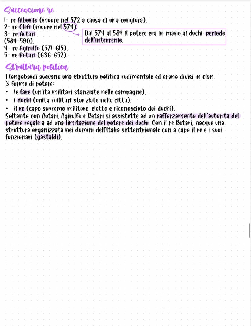 (
I longobardi
Costantinopoli sottopose l'Italia a una tassazione molto pesante che cree tensioni con
l'aristocrazia in Italia.
Indeboliment
