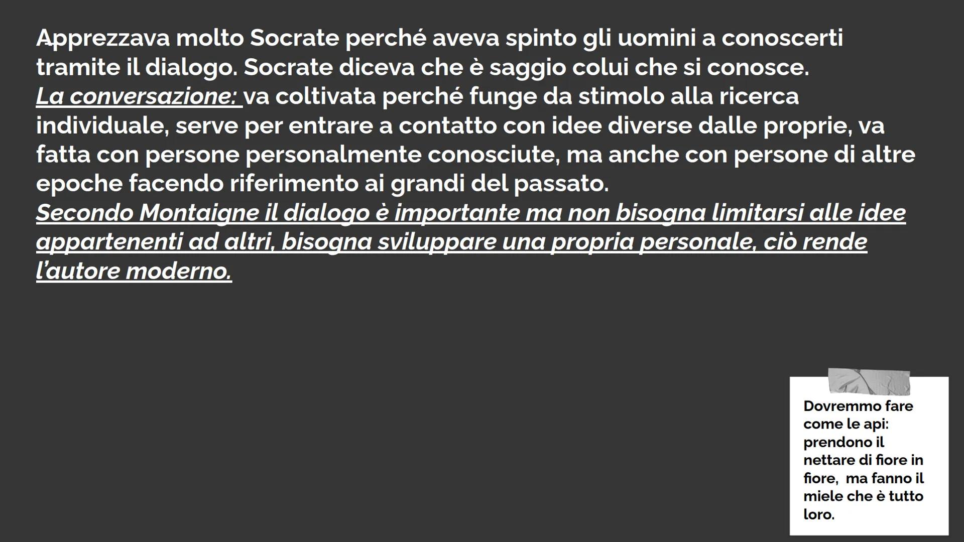 Montaigne
Vita,opere e Filosofia La vita
Nasce nel 1533 in una località vicino a Bordeaux.
(periodo Rinascimento)
Il padre era per la libert