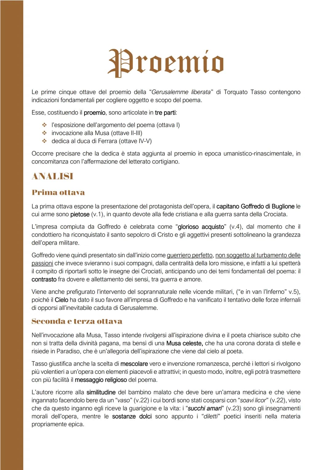 Torquato Tasso
VITA
Torquato Tasso nacque l'11 marzo del 1544 a
Sorrento, in provincia di Napoli, da una nobile
famiglia di origine Bergamas