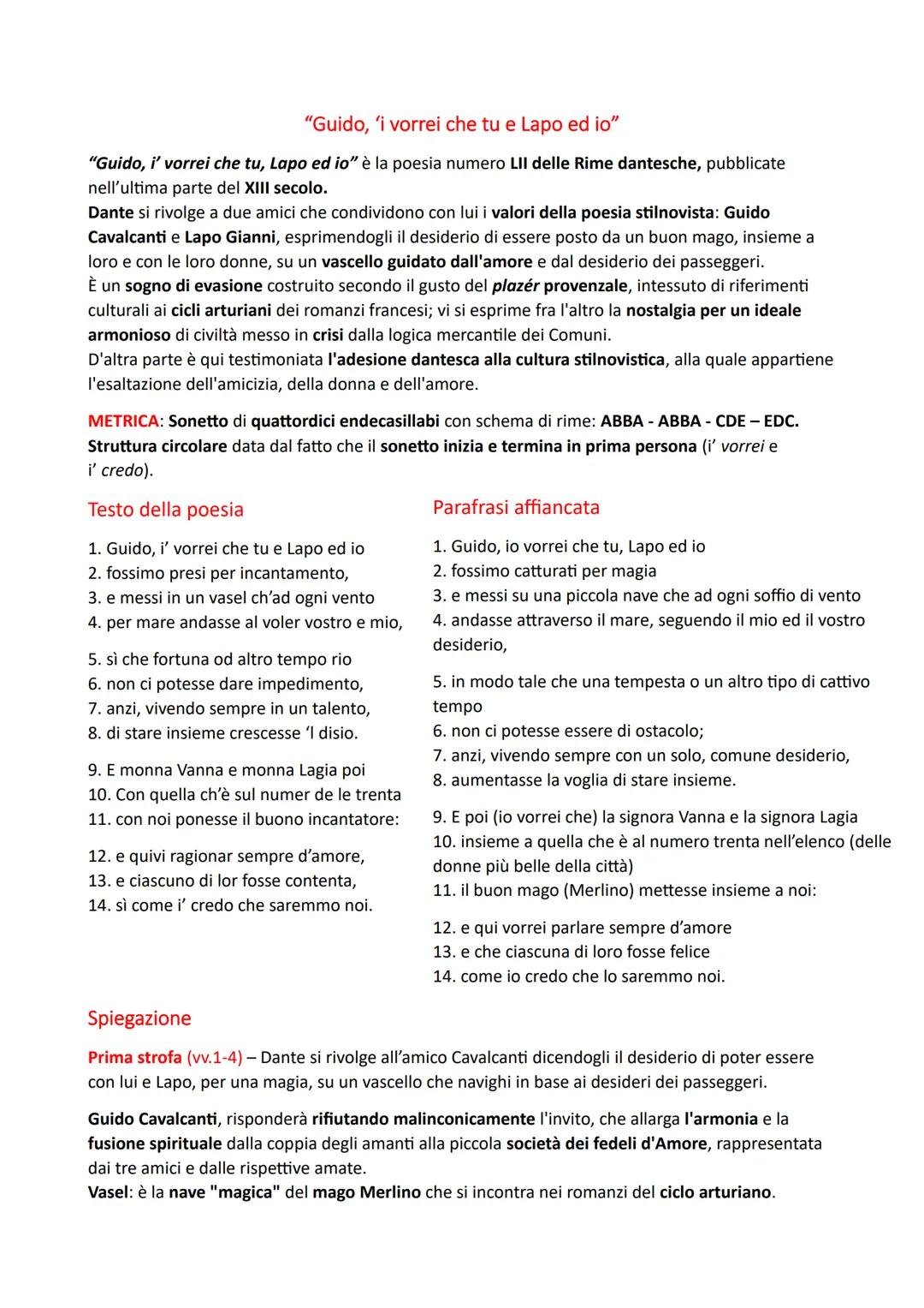 "Guido, 'i vorrei che tu e Lapo ed io"
"Guido, i' vorrei che tu, Lapo ed io" è la poesia numero LII delle Rime dantesche, pubblicate
nell'ul