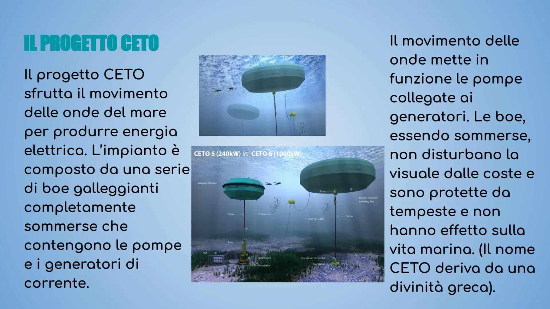 L'ENERGIA IDROELETTRICA E
DALL'OCEANO L'ENERGIA DALL'OCEANO
L'energia dall'oceano è una fonte
inesauribile ma la difficoltà di
sfruttamento 