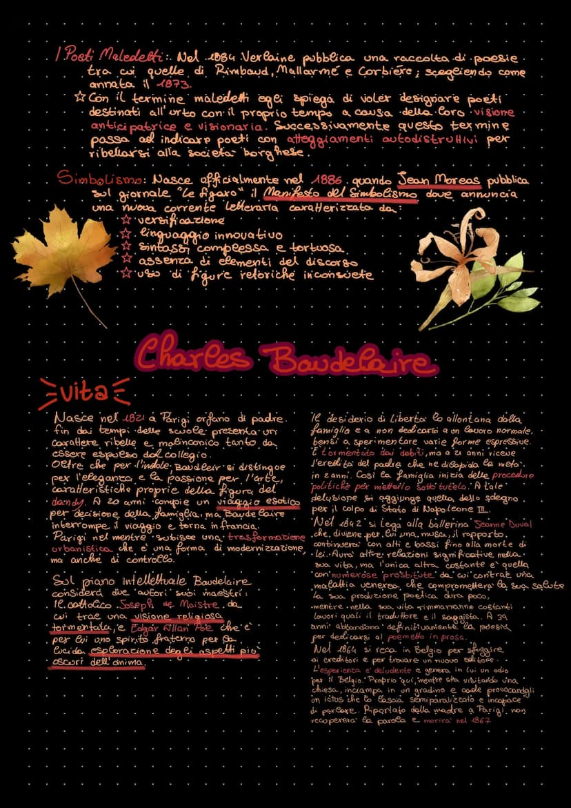 Simbolismo
poesia romantica
Dopo la
rivendicata. da. Alphonse de
Lamartine
poesia liberata dalla
rigidita' Classica in nome
dell' espression