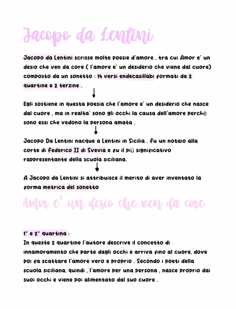 Scuola poetica siciliana
Con questo termine si indicano i poeti che vissero e composero le
loro opere alla corte palermitana di federico II 