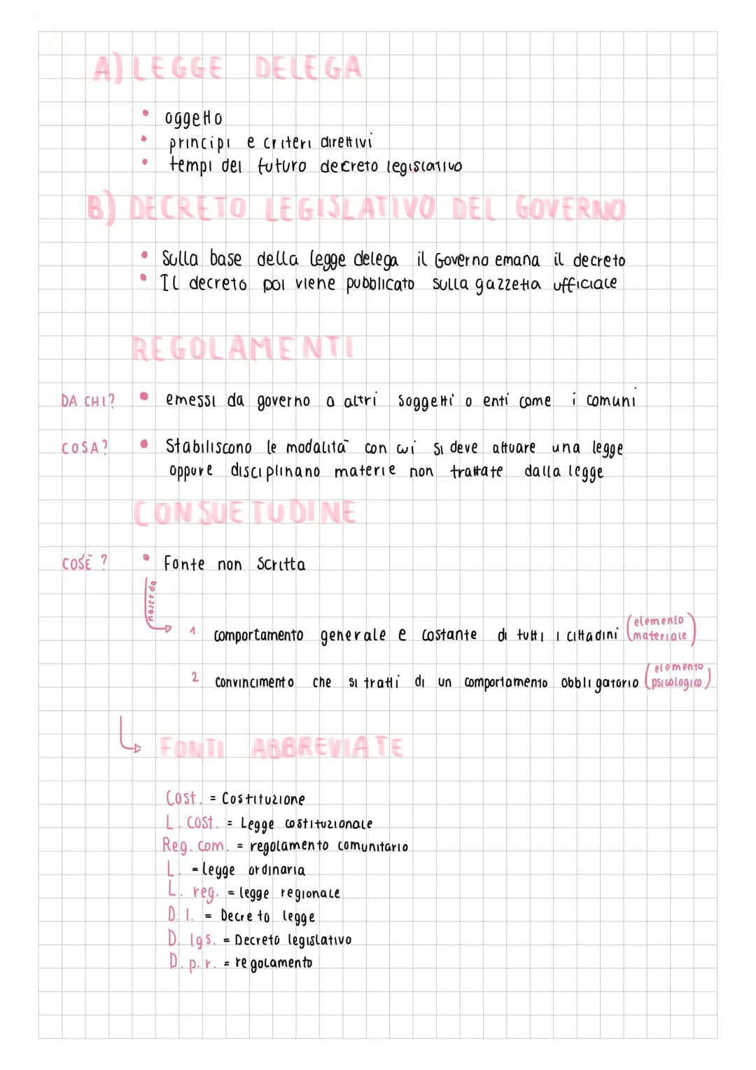 DE L
(= complesso degli atti o dei fatti abilitati all'ordinamento
giuridico a produrre harme giuridiche)
●
FONTI
DIRITTO
FONTI - ATTO ( = d