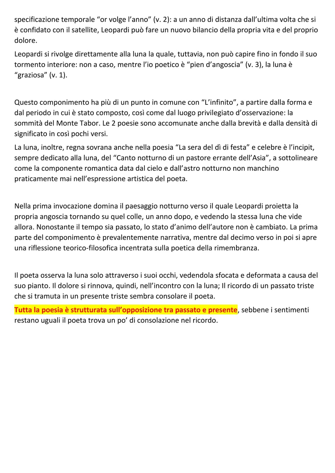 ALLA LUNA
"Alla luna" di Giacomo Leopardi è una delle 41 liriche contenute nei Canti. Questo
componimento è assai significativo in quanto va