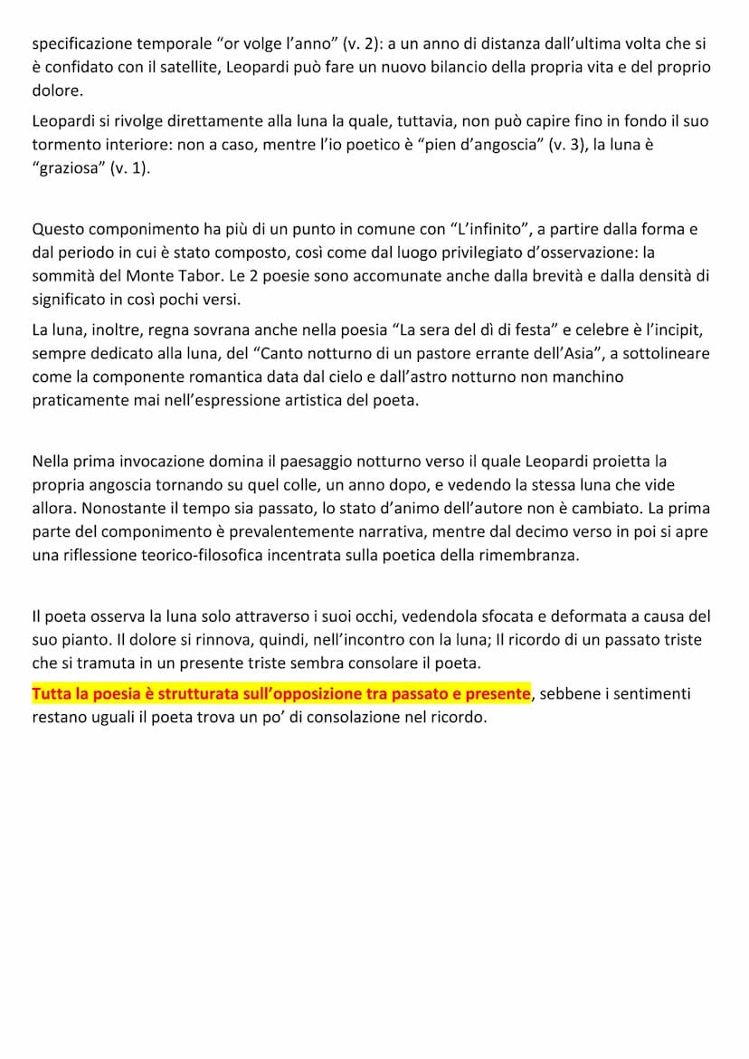 ALLA LUNA
"Alla luna" di Giacomo Leopardi è una delle 41 liriche contenute nei Canti. Questo
componimento è assai significativo in quanto va