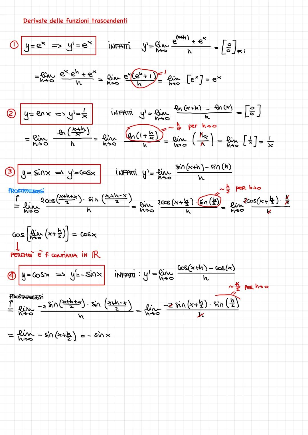 B
M
W
A
~
a
Figura 3
b
f(x + h)
= f(x)
Rapporto incrementale
DEF: DATA UNA FUNZIONE CONTINUA y=f(x) si Dominio D, Sia xo
UN PUNTO INTERNO si