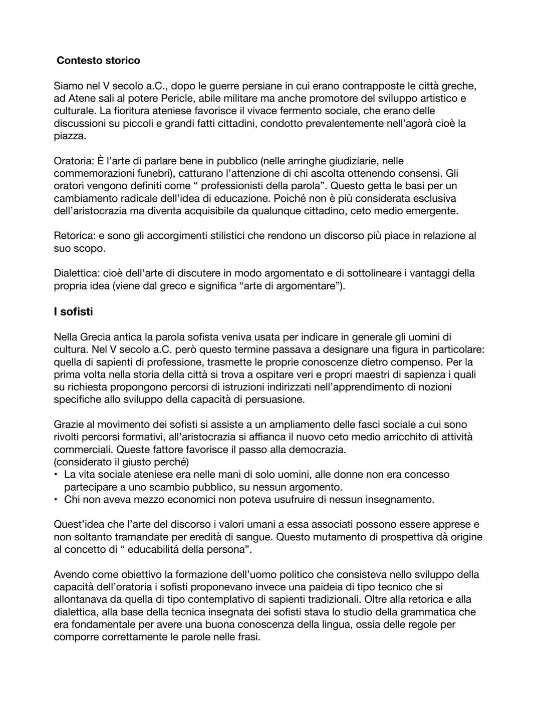 Contesto storico
Siamo nel V secolo a.C., dopo le guerre persiane in cui erano contrapposte le città greche,
ad Atene sali al potere Pericle