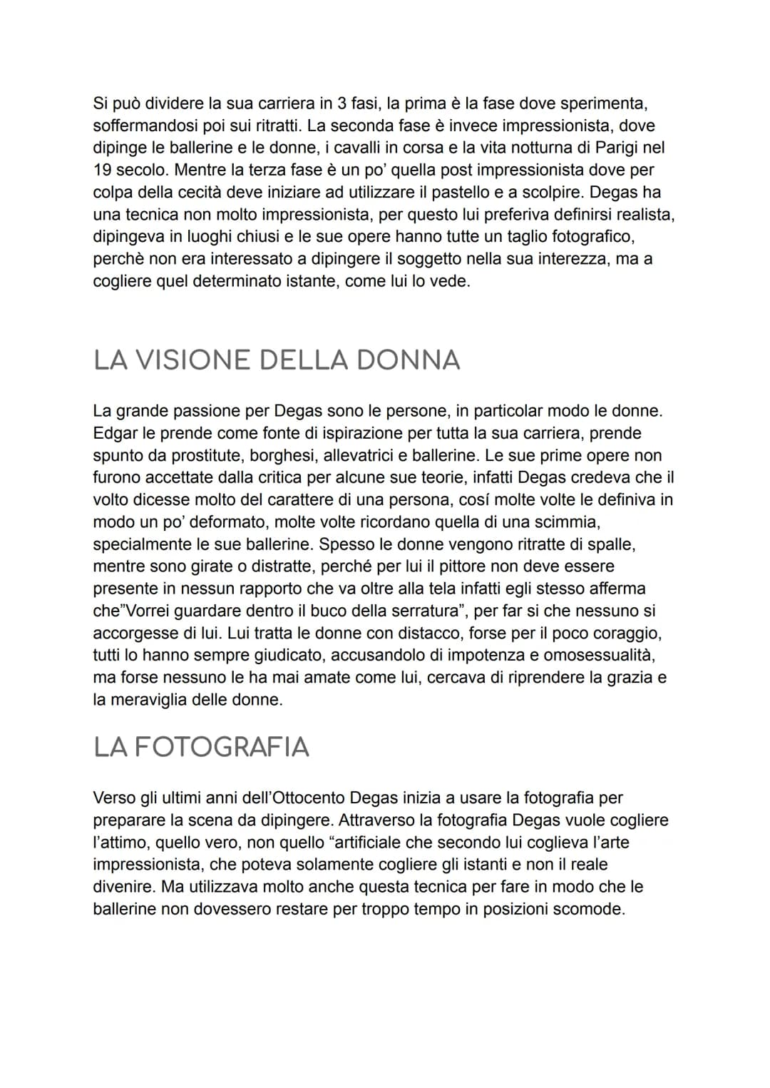 EDGAR DEGAS
VITA
Edgar Degas nasce il 19 luglio
1834 a Parigi, da una famiglia
benestante, il padre era il direttore
di una banca e un grand