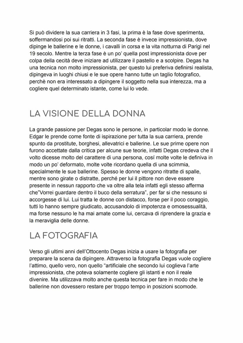 EDGAR DEGAS
VITA
Edgar Degas nasce il 19 luglio
1834 a Parigi, da una famiglia
benestante, il padre era il direttore
di una banca e un grand