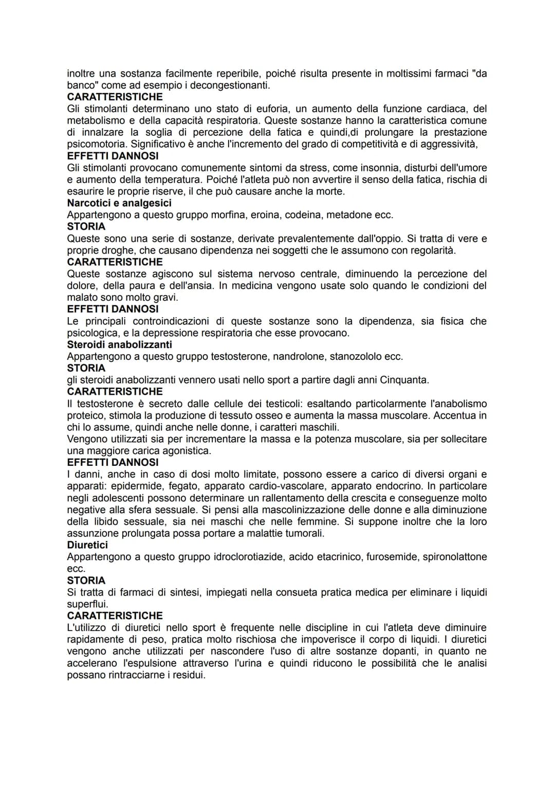 1. Che cos'è il doping
Per doping si intende l'assunzione di sostanze stimolanti vietate e l'utilizzo di pratiche illecite
allo scopo di ott