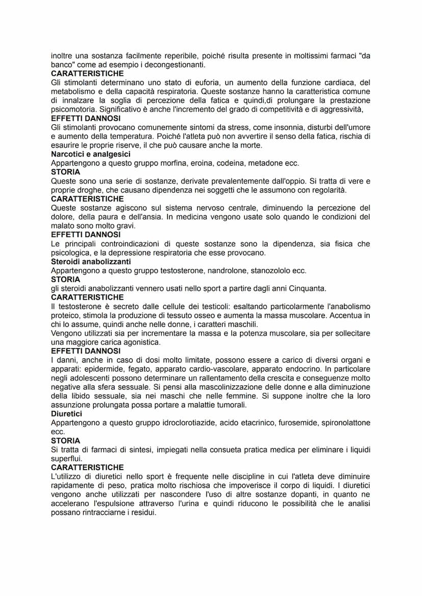 1. Che cos'è il doping
Per doping si intende l'assunzione di sostanze stimolanti vietate e l'utilizzo di pratiche illecite
allo scopo di ott