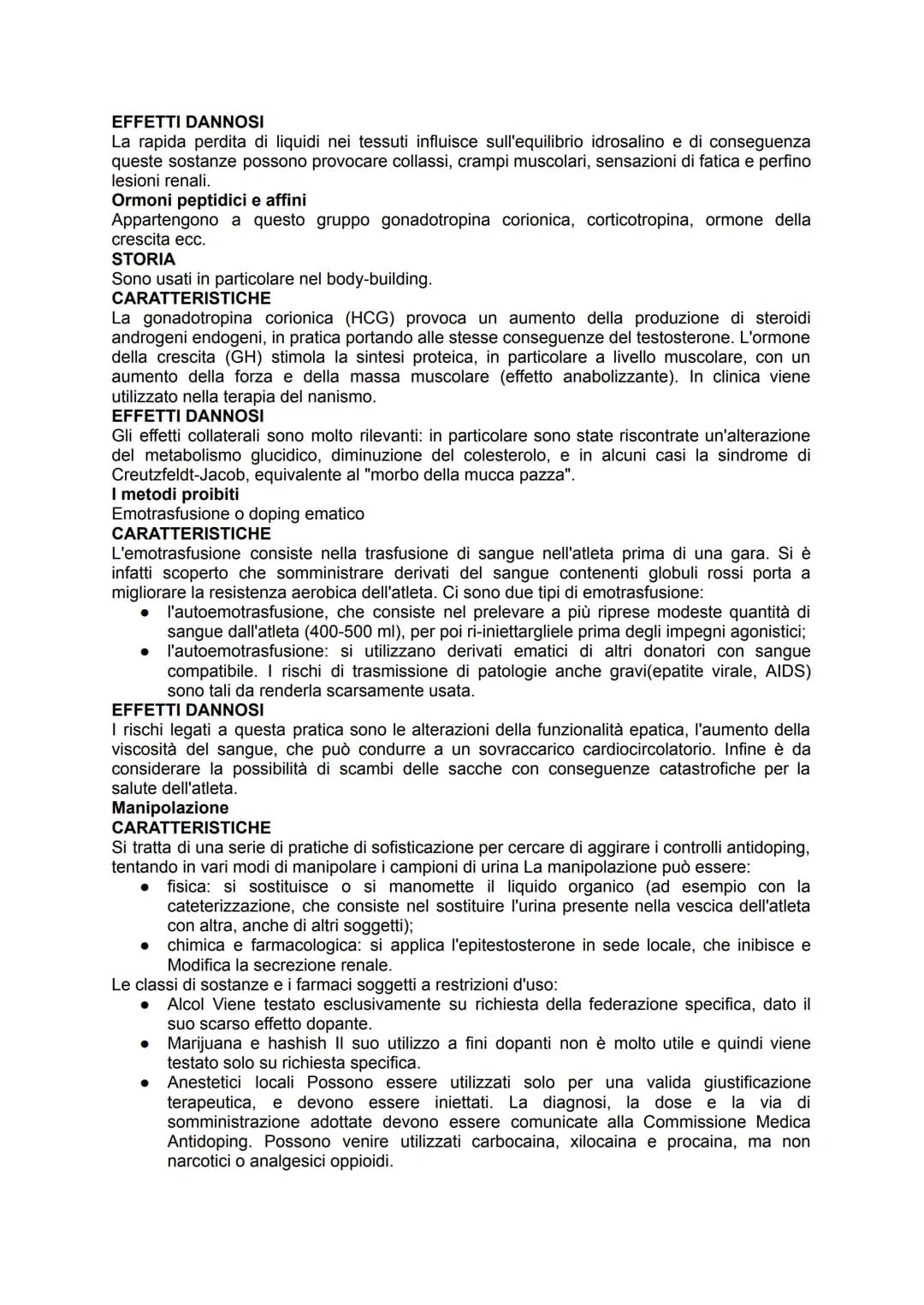 1. Che cos'è il doping
Per doping si intende l'assunzione di sostanze stimolanti vietate e l'utilizzo di pratiche illecite
allo scopo di ott