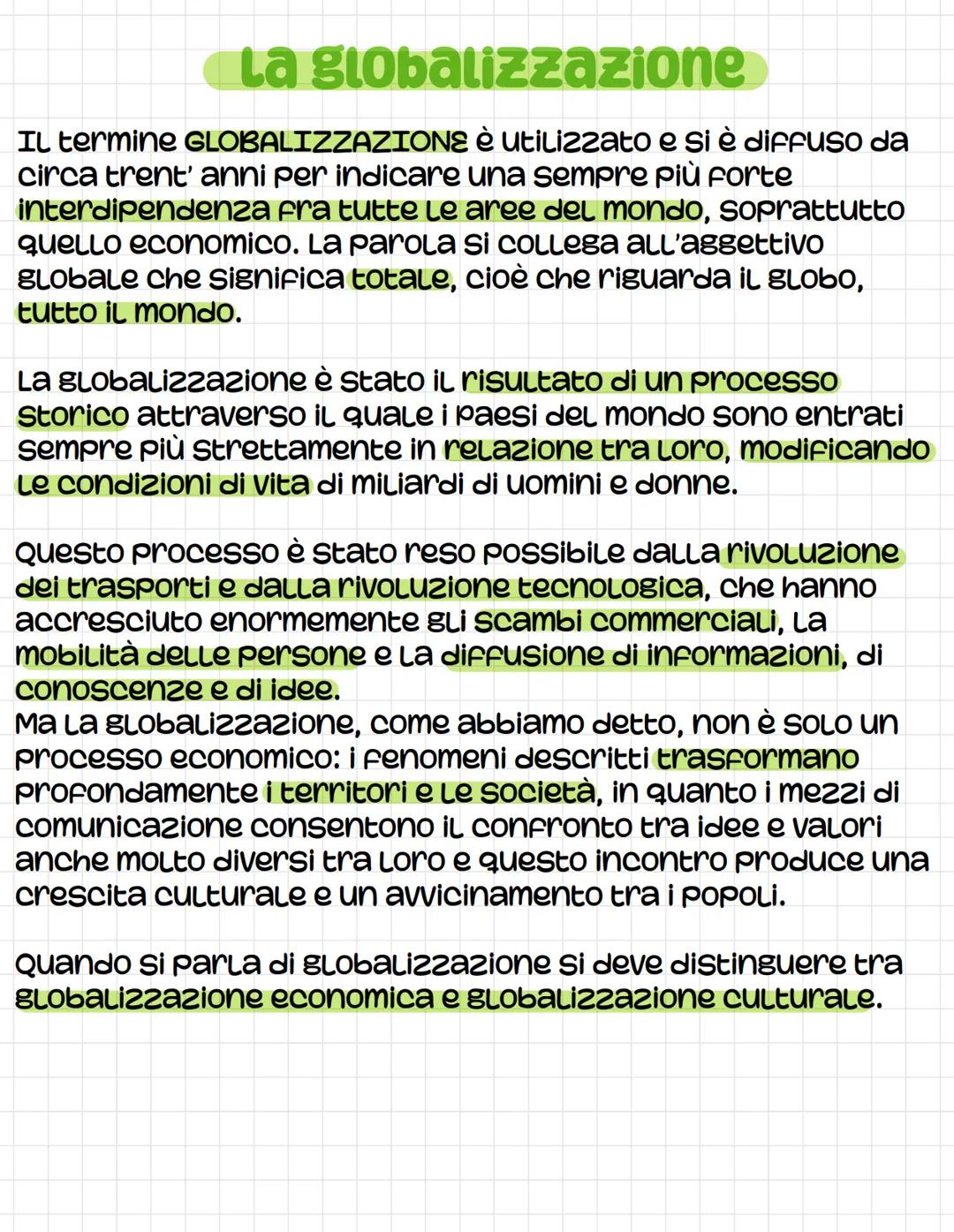 La globalizzazione
IL termine GLOBALIZZAZIONE è utilizzato e si è diffuso da
circa trent' anni per indicare una sempre più forte
interdipend