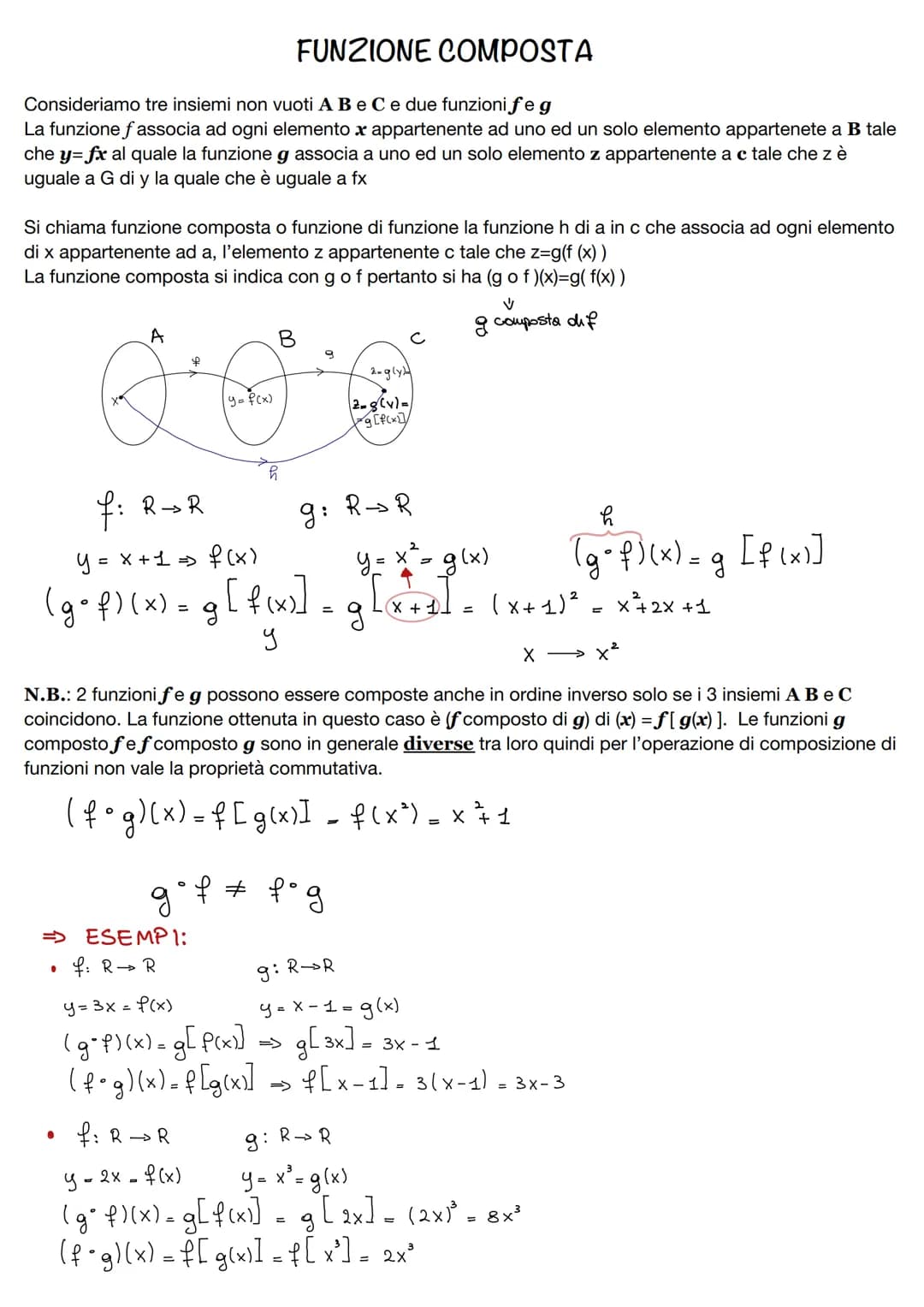 FUNZIONI PARI e FUNZIONI DISPARI:
Consideriamo una funzione fdi equazione y=f(x) e dominio D. La funzione fsi dice:
• PARI - se f(-x) = f(x)