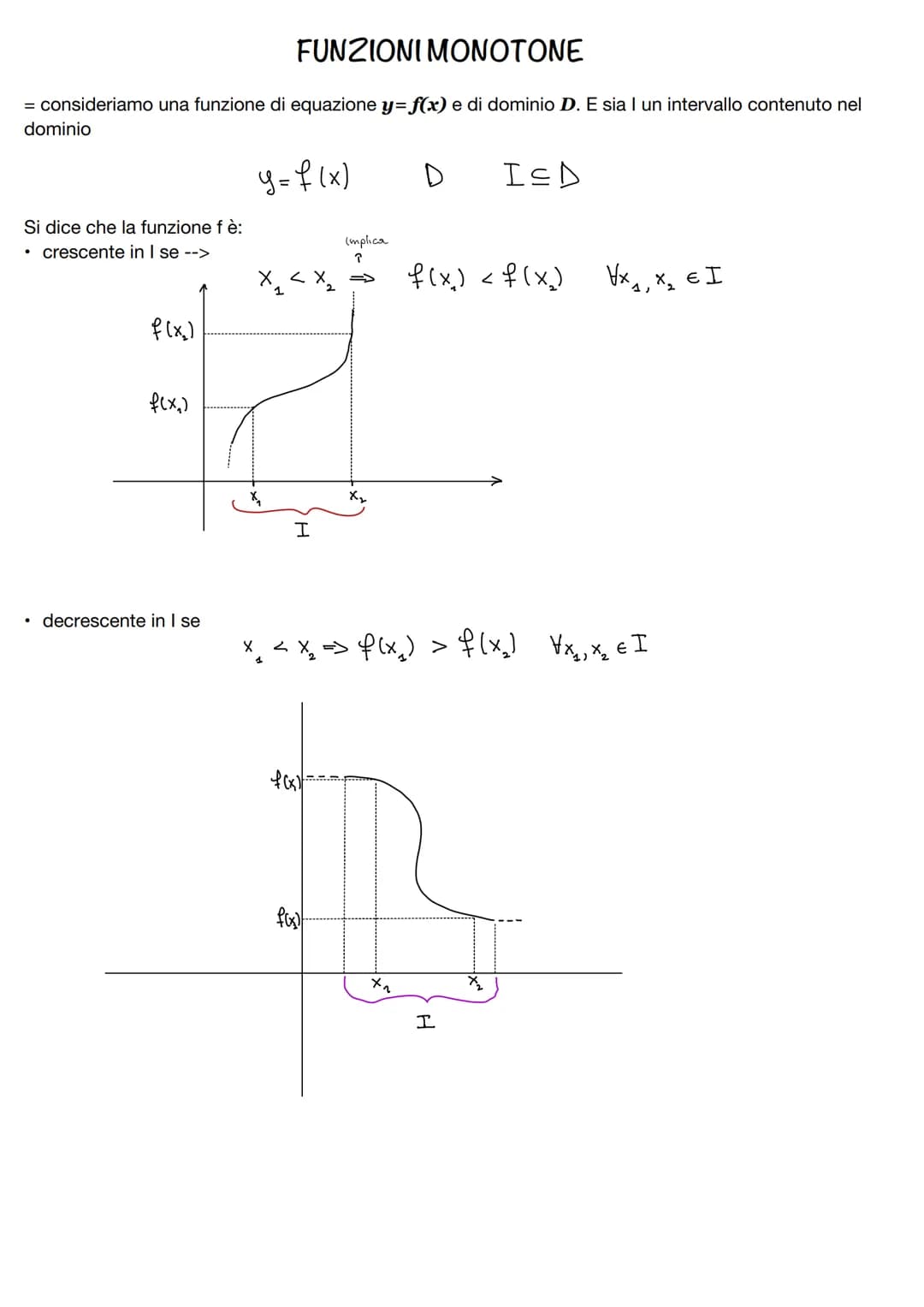 FUNZIONI PARI e FUNZIONI DISPARI:
Consideriamo una funzione fdi equazione y=f(x) e dominio D. La funzione fsi dice:
• PARI - se f(-x) = f(x)