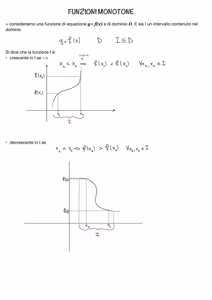 FUNZIONI PARI e FUNZIONI DISPARI:
Consideriamo una funzione fdi equazione y=f(x) e dominio D. La funzione fsi dice:
• PARI - se f(-x) = f(x)