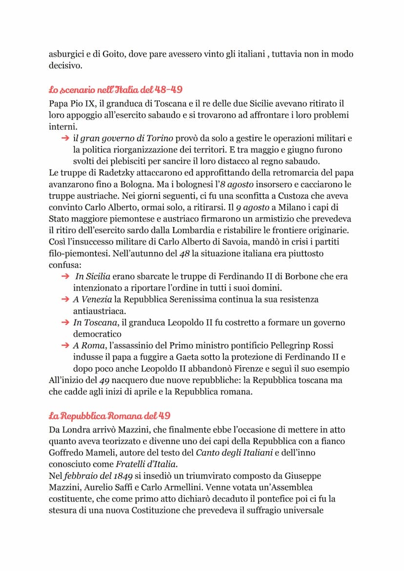 I Risorgimento Italiano
L'inizio di un cambiamento
Con il termine "Risorgimento" si intende un lungo processo di rinnovamento
culturale, pol