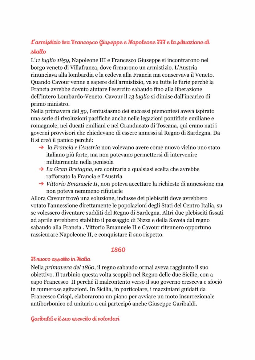 I Risorgimento Italiano
L'inizio di un cambiamento
Con il termine "Risorgimento" si intende un lungo processo di rinnovamento
culturale, pol