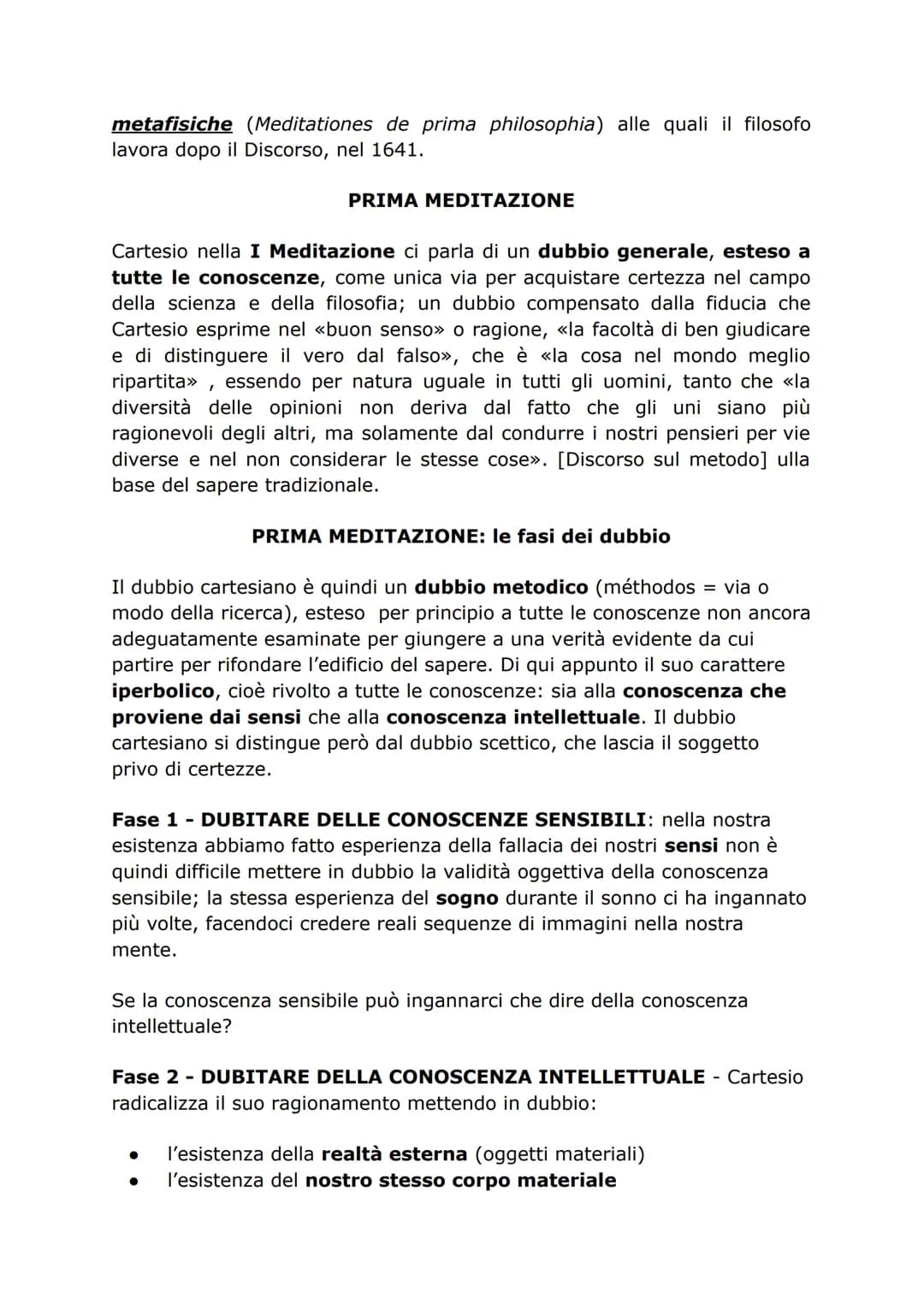 Cartesio
Particolarità della filosofia cartesiana
Cartesio è critico verso il sapere tradizionale appreso presso il collegio
gesuita di La F