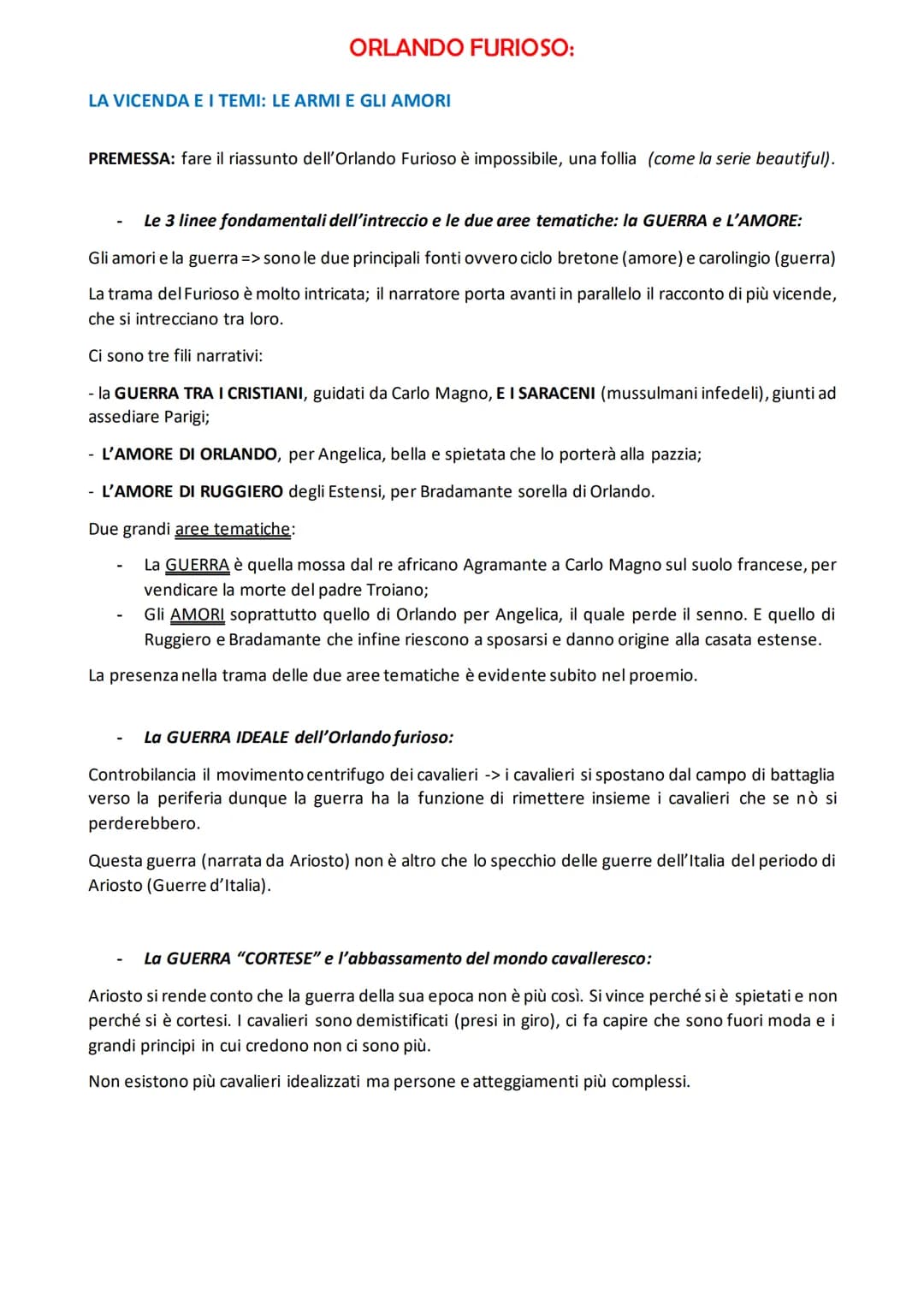 ARIOSTO:
Ariosto è molto attaccato alla propria passione per la letteratura ma
non sempre la sua arte è apprezzata e questo lo infastidisce.
