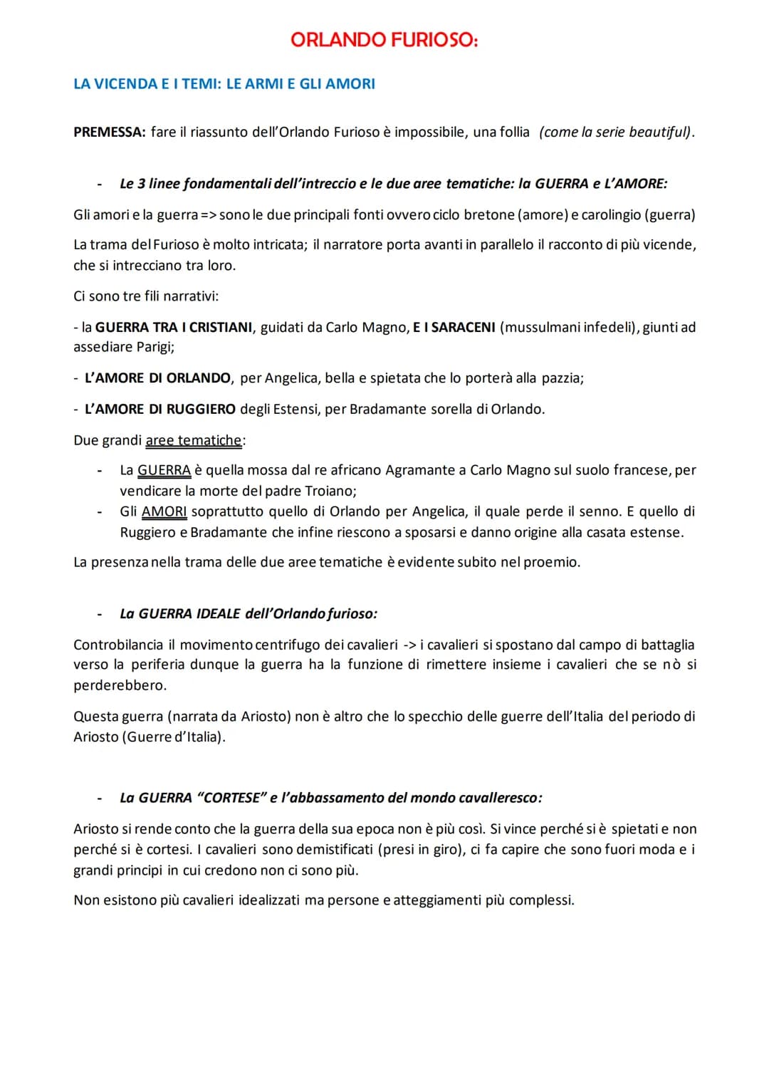 ARIOSTO:
Ariosto è molto attaccato alla propria passione per la letteratura ma
non sempre la sua arte è apprezzata e questo lo infastidisce.