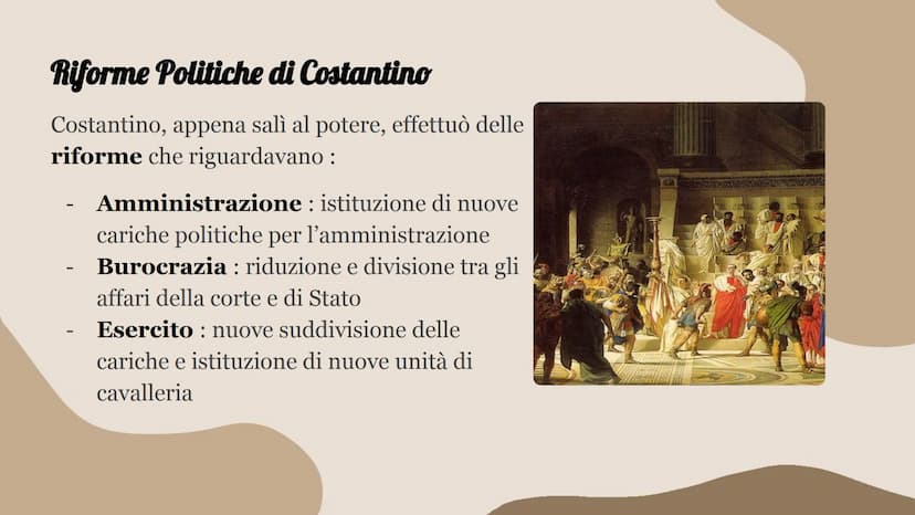 Costantino 1
Una delle figure più importanti dell'Impero Romano
durante il IV Secolo d.C. Vita
Flavio Valerio Aurelio Costantino, meglio not