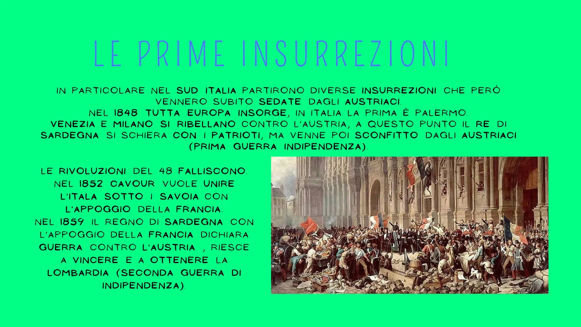 UNIFICAZIONE D'ITALIA
GARIBALDI
1848 1871 IDEE PATRIOTTICHE
AGLI INZIZI DEL 1800 IN ITALIA, MA ANCHE IN EUROPA
(FRANCIA, GERMANIA), C'ERA UN