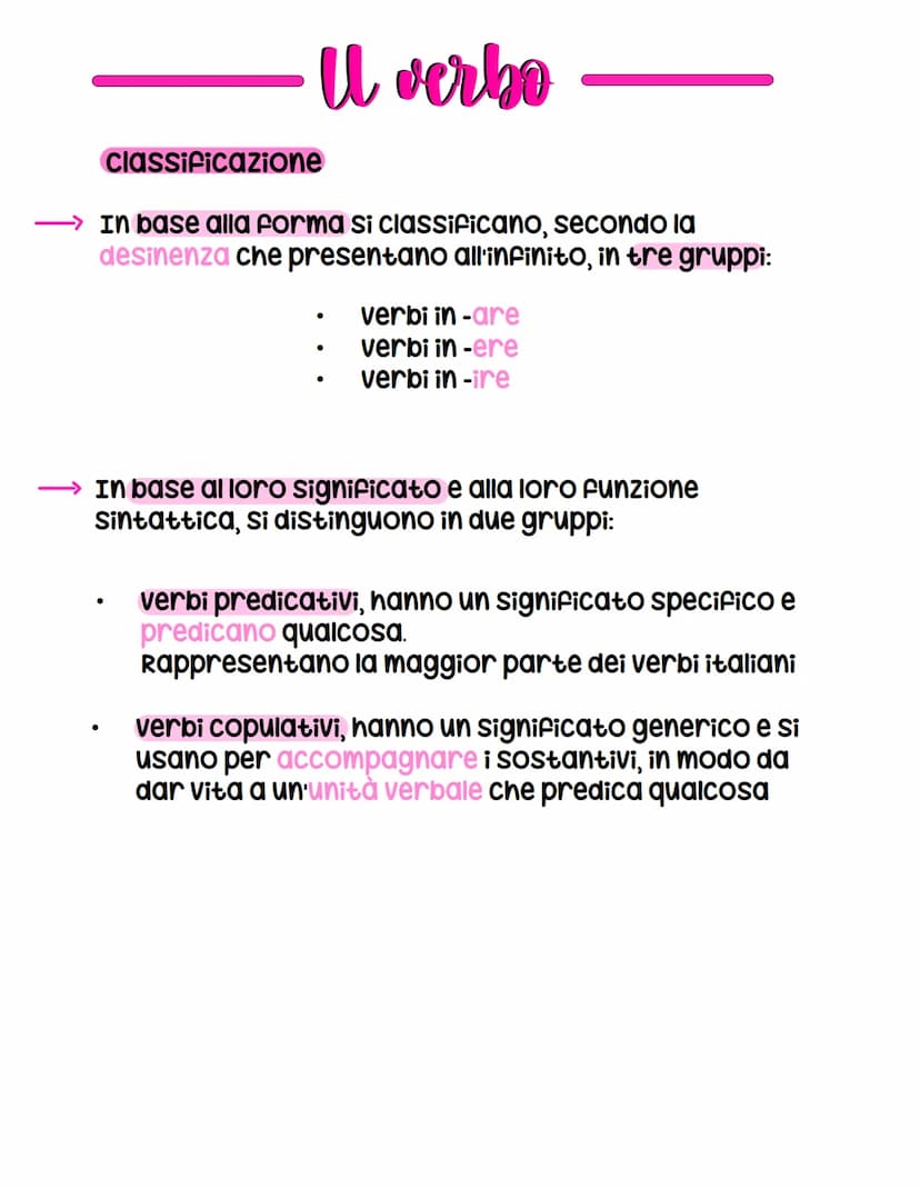U verbo
cosa é
È la parte variabile del discorso che fornisce,
collocandole nel tempo, informazioni sul soggetto
della frase,
Ţ
che in parti