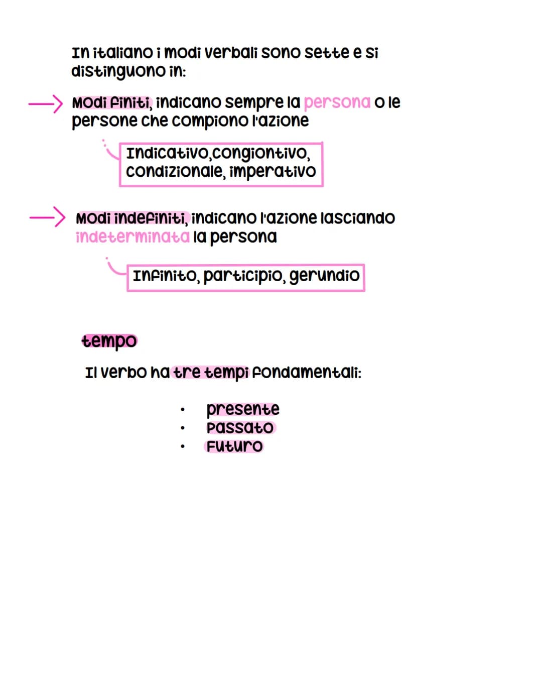 U verbo
cosa é
È la parte variabile del discorso che fornisce,
collocandole nel tempo, informazioni sul soggetto
della frase,
Ţ
che in parti