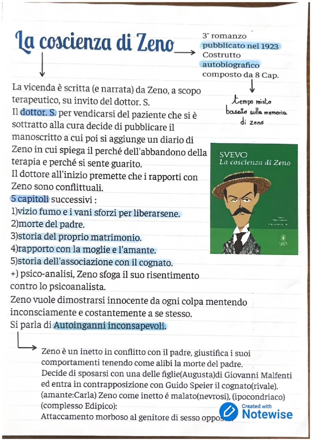 Pseudonimo per
Aron Schmiz
ITALO SVEVO
9
Nacque nel 1861 a Trieste
(famiglia agiata ebraica)
(studi commerciali)
Parallelamente coltivò la s