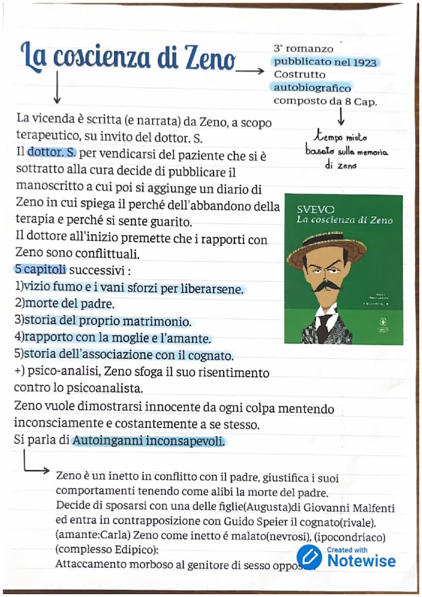 Pseudonimo per
Aron Schmiz
ITALO SVEVO
9
Nacque nel 1861 a Trieste
(famiglia agiata ebraica)
(studi commerciali)
Parallelamente coltivò la s