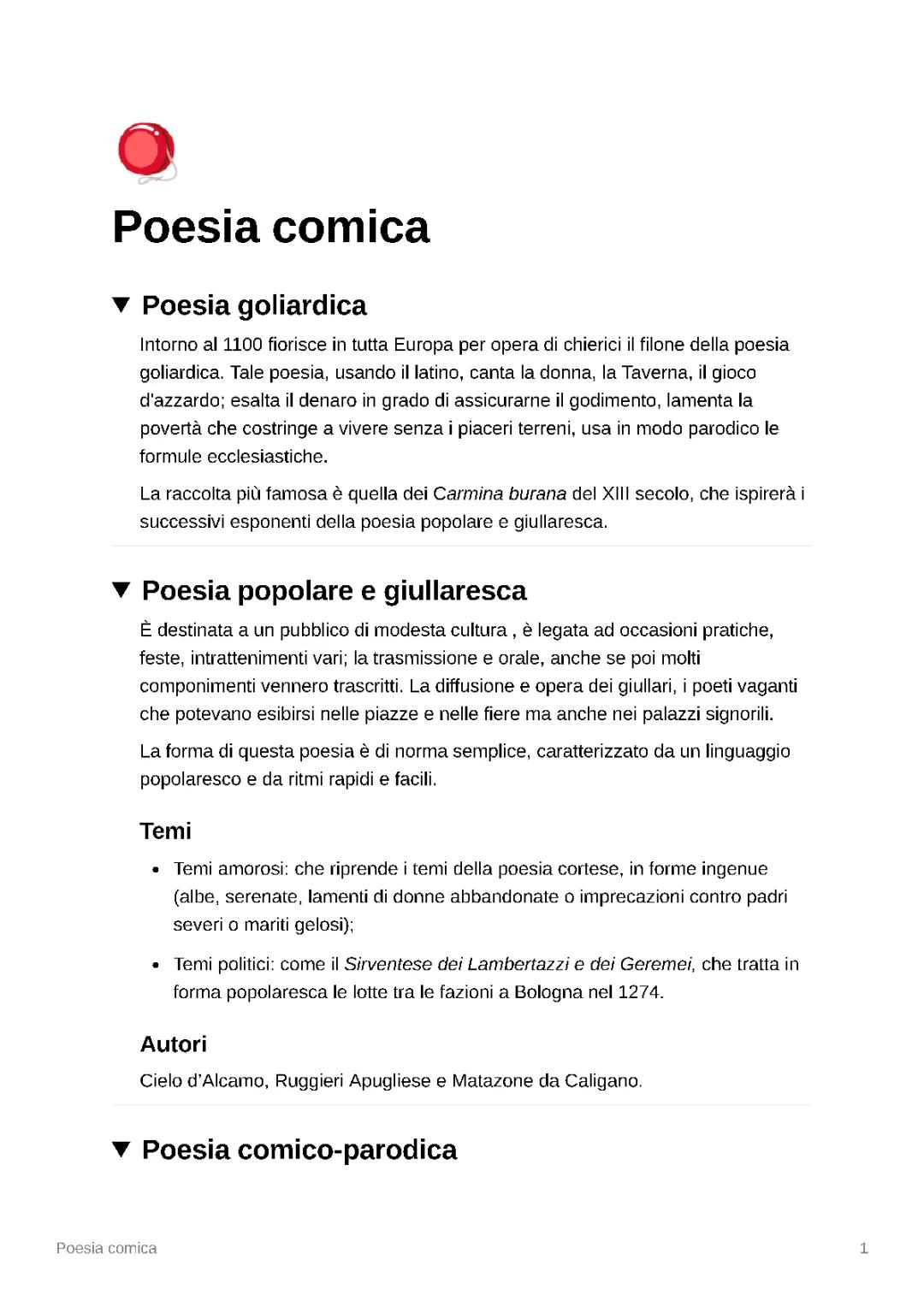 Esplorando la Poesia Comica