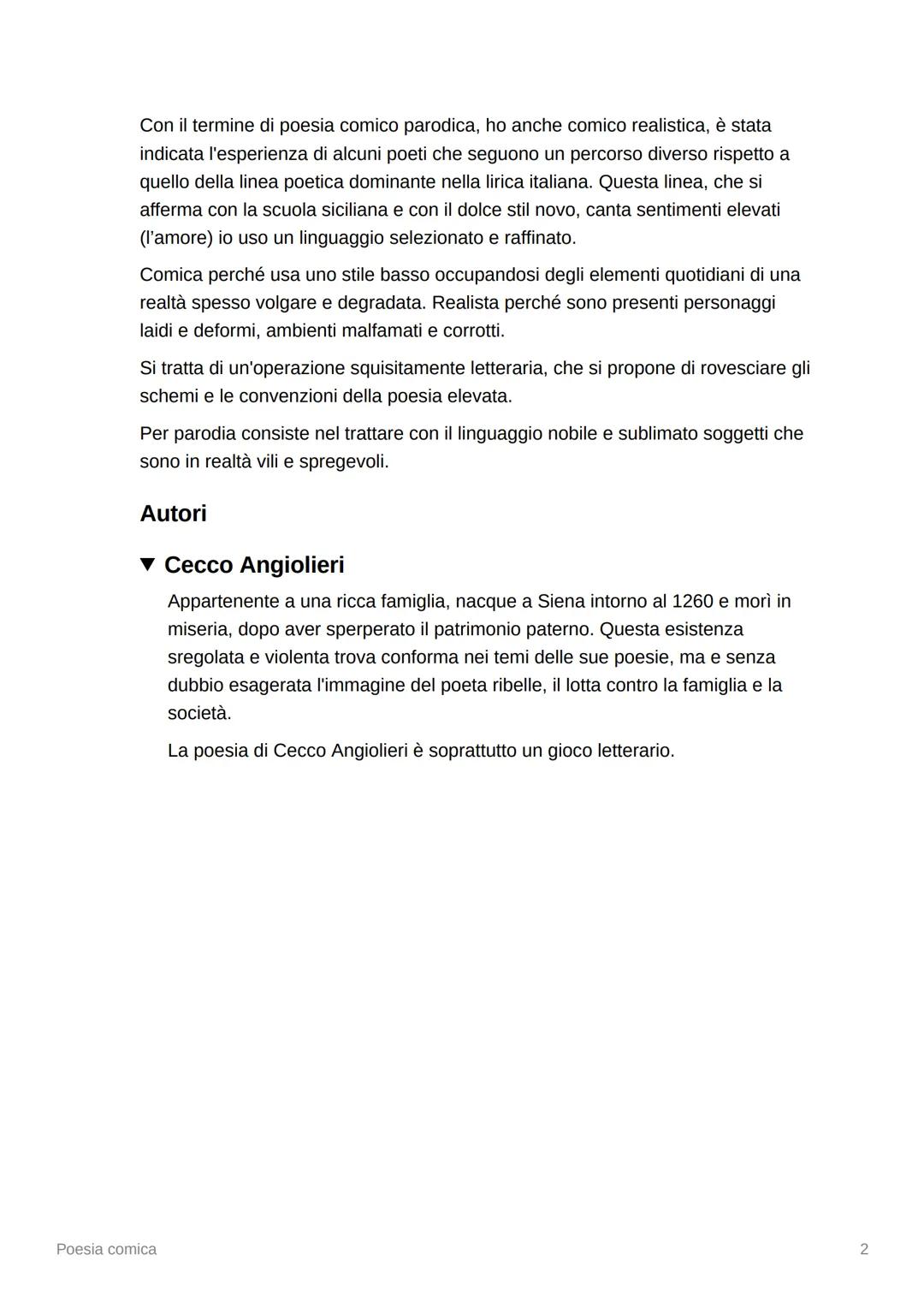 Poesia comica
Poesia goliardica
Intorno al 1100 fiorisce in tutta Europa per opera di chierici il filone della poesia
goliardica. Tale poesi