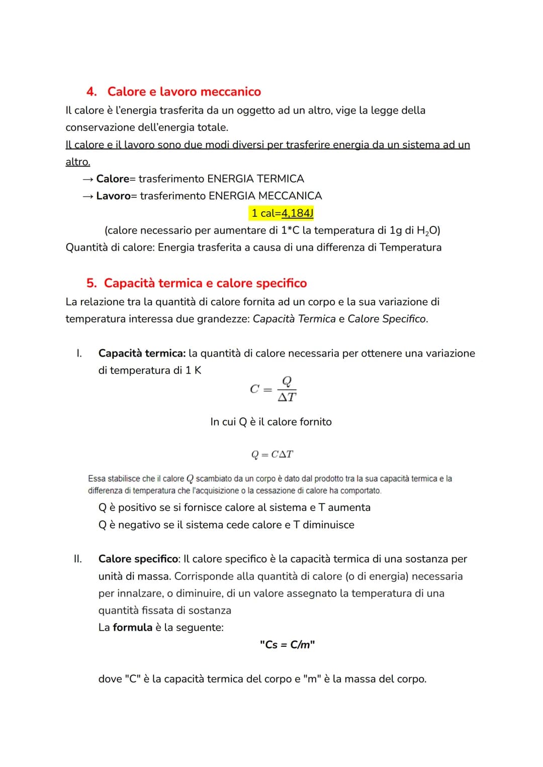 1. Temperatura ed Equilibrio termico
Calore e temperatura vengono studiati dalla termologia
Calore: Il calore è l'energia trasferita da due 