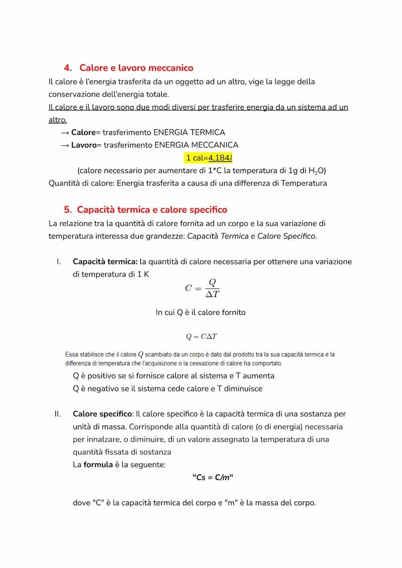 1. Temperatura ed Equilibrio termico
Calore e temperatura vengono studiati dalla termologia
Calore: Il calore è l'energia trasferita da due 