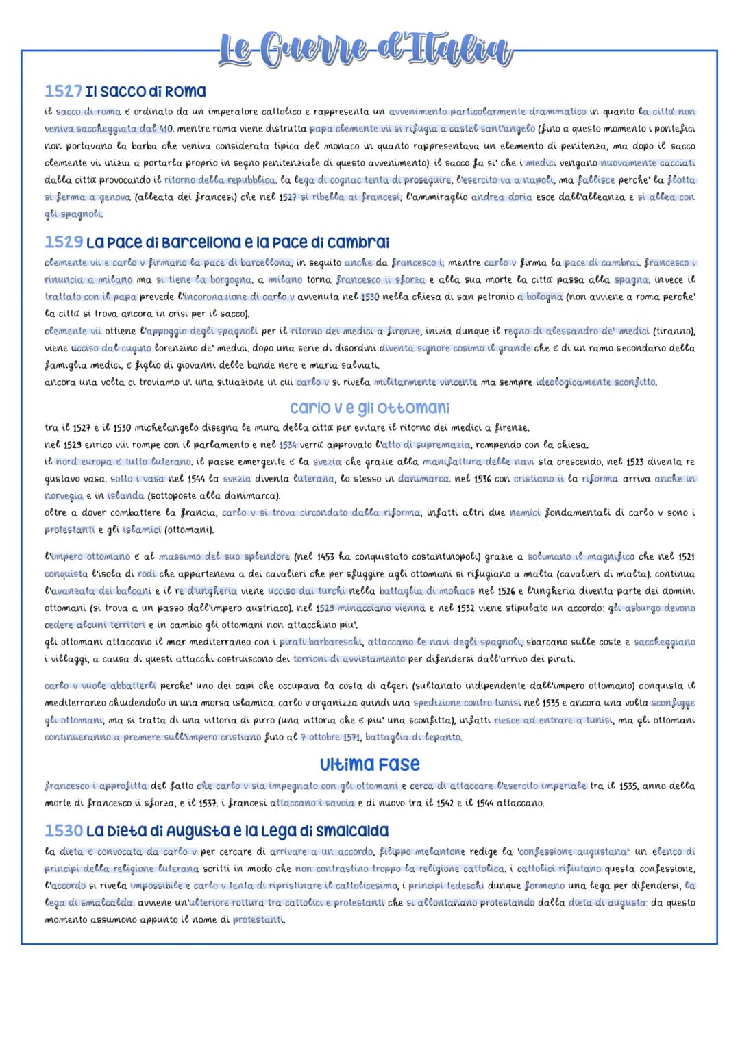 Le Guerre & Italia
1494-1559
a seguito della pace di lodi 1454, gli stati italiani sono in una situazione di pacificazione, dovuta anche all