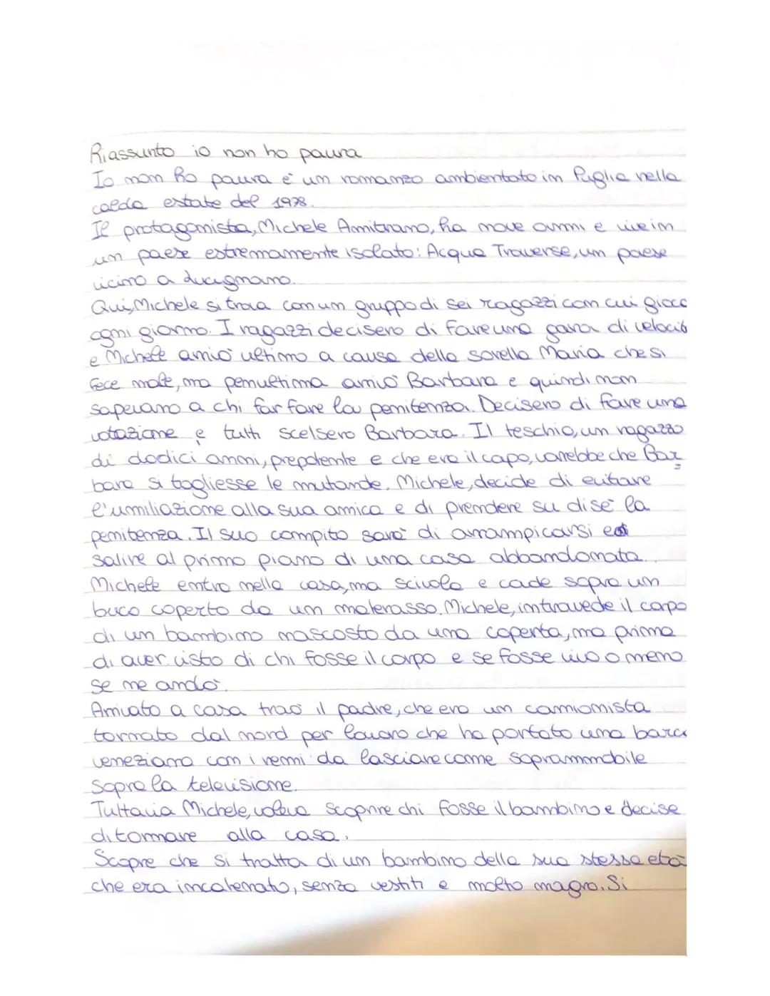 Riassunto io non ho paura
To mom Bo paura e um romanzo ambientato in Puglia vella.
caldo estate del 1978.
Te protagonista, Michele Amitrano,