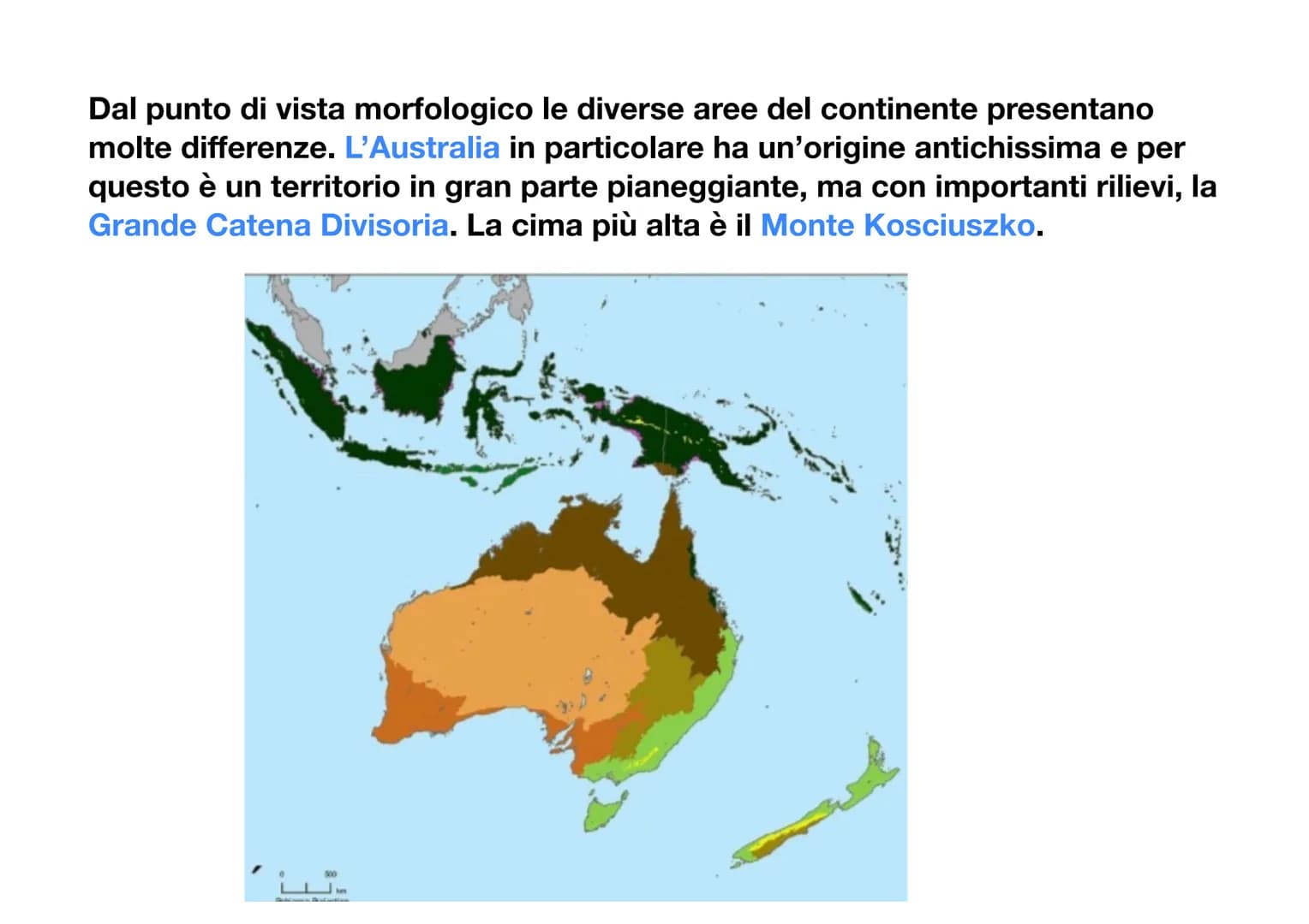 L'Oceania
L'Oceania è un continente insulare, infatti è composto solo da isole, situate
tra l'Oceano indiano e l'Oceano
pacifico. L'isola pi