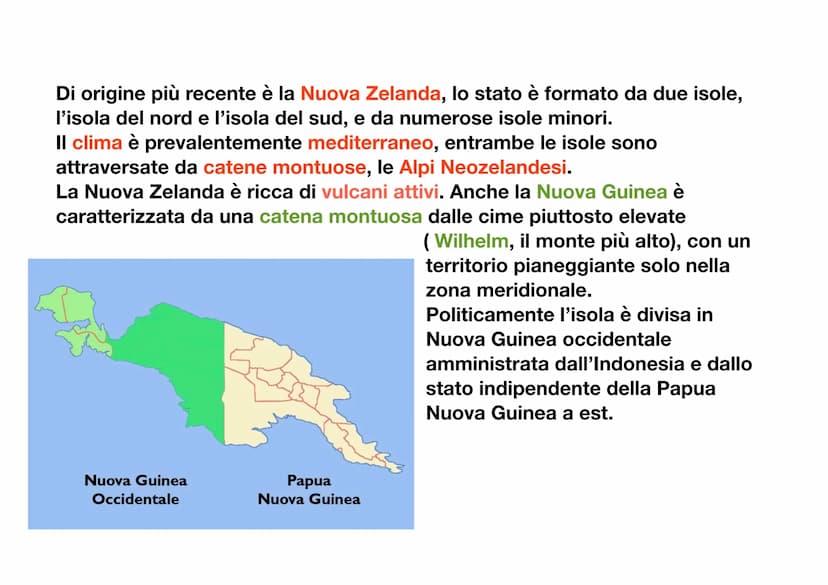 L'Oceania
L'Oceania è un continente insulare, infatti è composto solo da isole, situate
tra l'Oceano indiano e l'Oceano
pacifico. L'isola pi