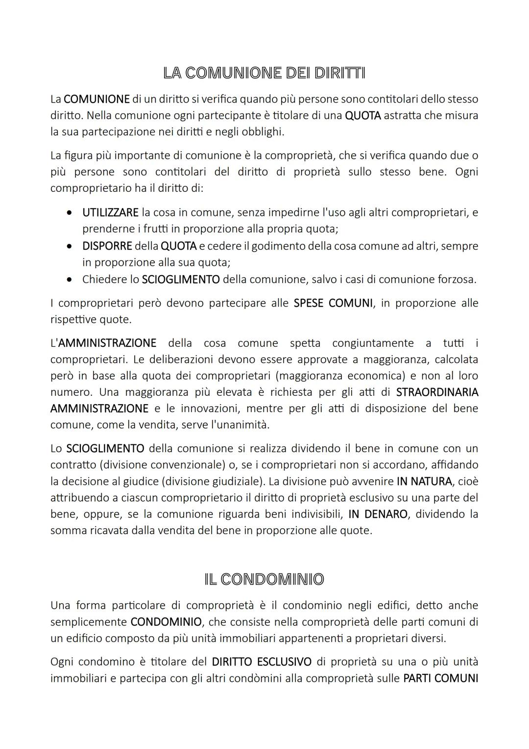 # LA COMUNIONE DEI DIRITTI

La COMUNIONE di un diritto si verifica quando più persone sono contitolari dello stesso
diritto. Nella comunione