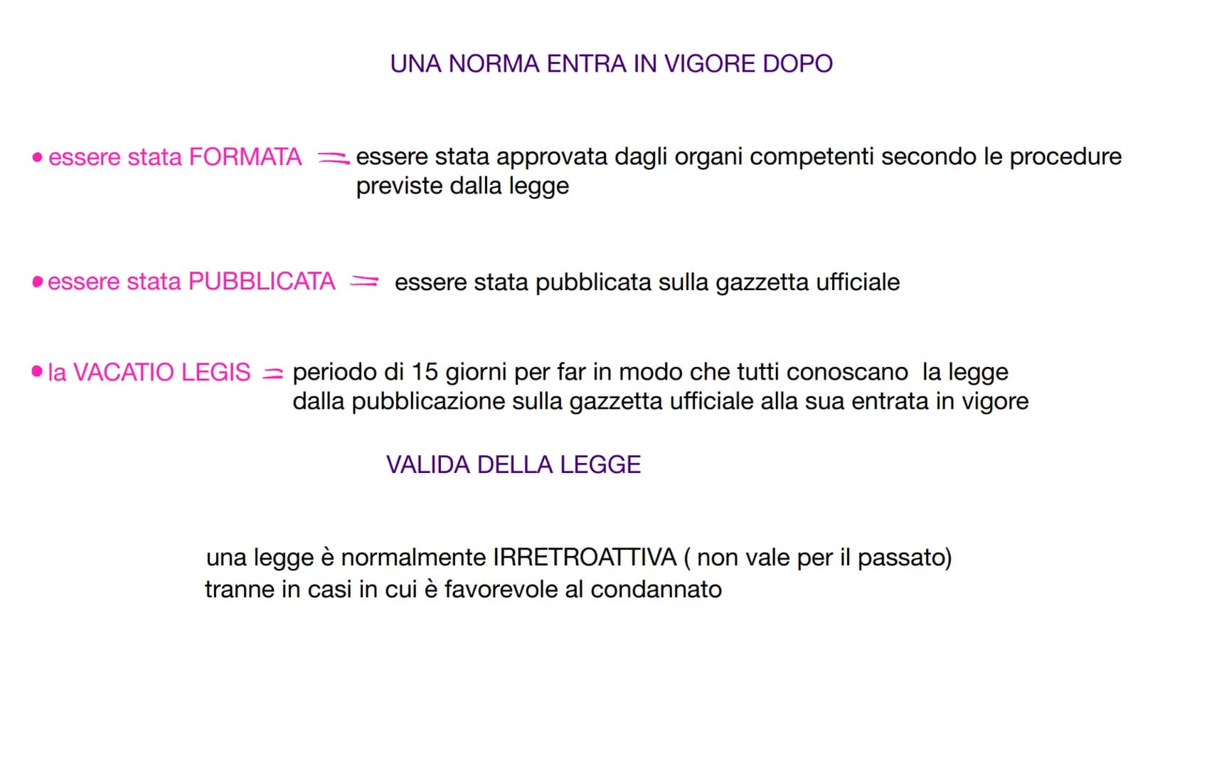 insieme si norme giuridiche e coattive
|
È COMPOSTA DA
FATTISPECIE annuncio delle regole da rispettare
• STATUIZIONE = annuncio della sanzio
