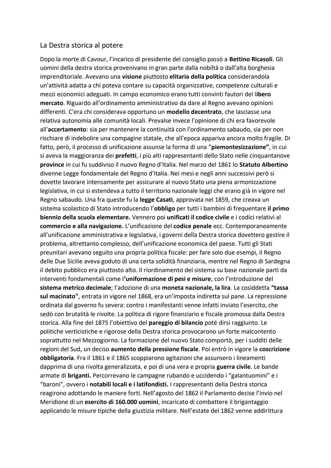 # I primi anni dell'Italia unita

La situazione sociale ed economica nel 1861

II 17 marzo 1861 il primo Parlamento italiano proclamò la nas