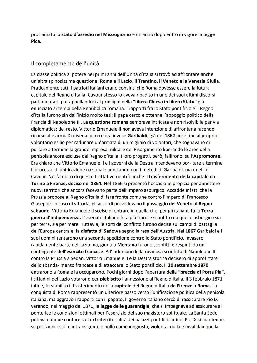 # I primi anni dell'Italia unita

La situazione sociale ed economica nel 1861

II 17 marzo 1861 il primo Parlamento italiano proclamò la nas