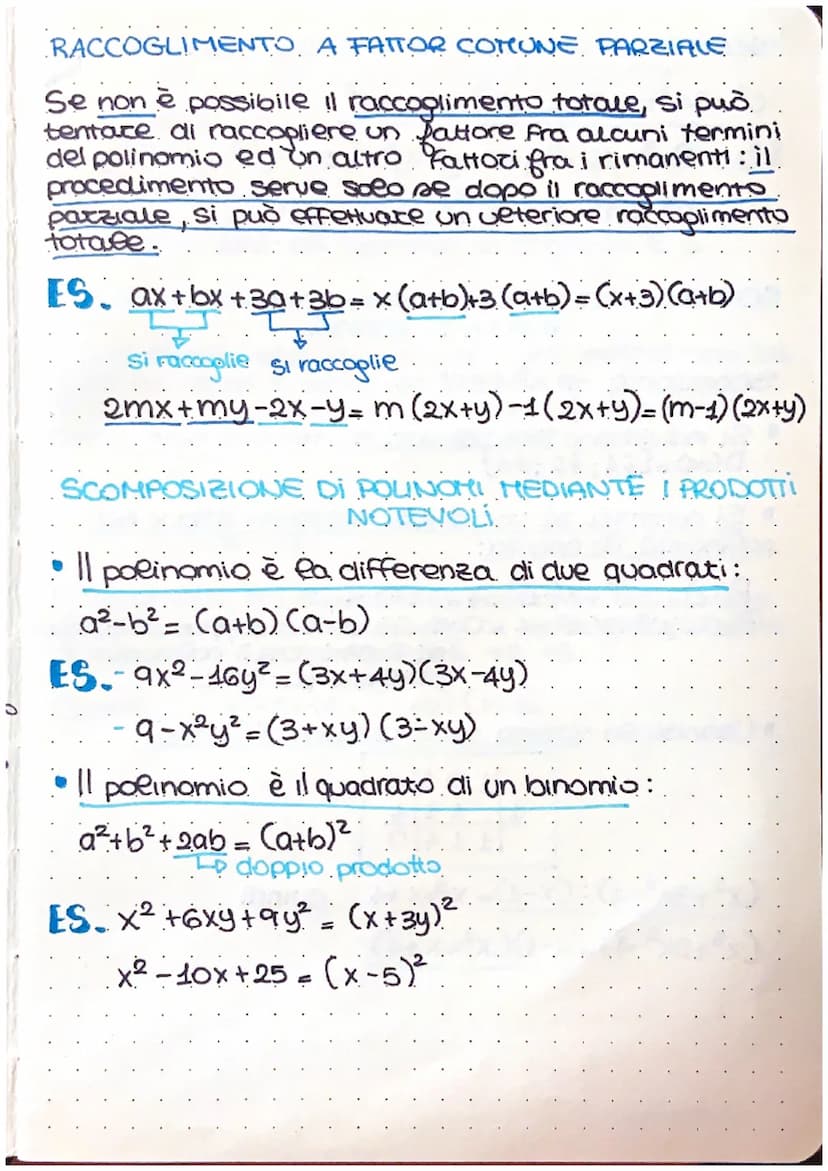 S
scomposizione in
fattori di un polinomio
Scomporre un polinomio in fattori vuol duce
Scriverlo sotto forma di un prodotto tra un monomio
e