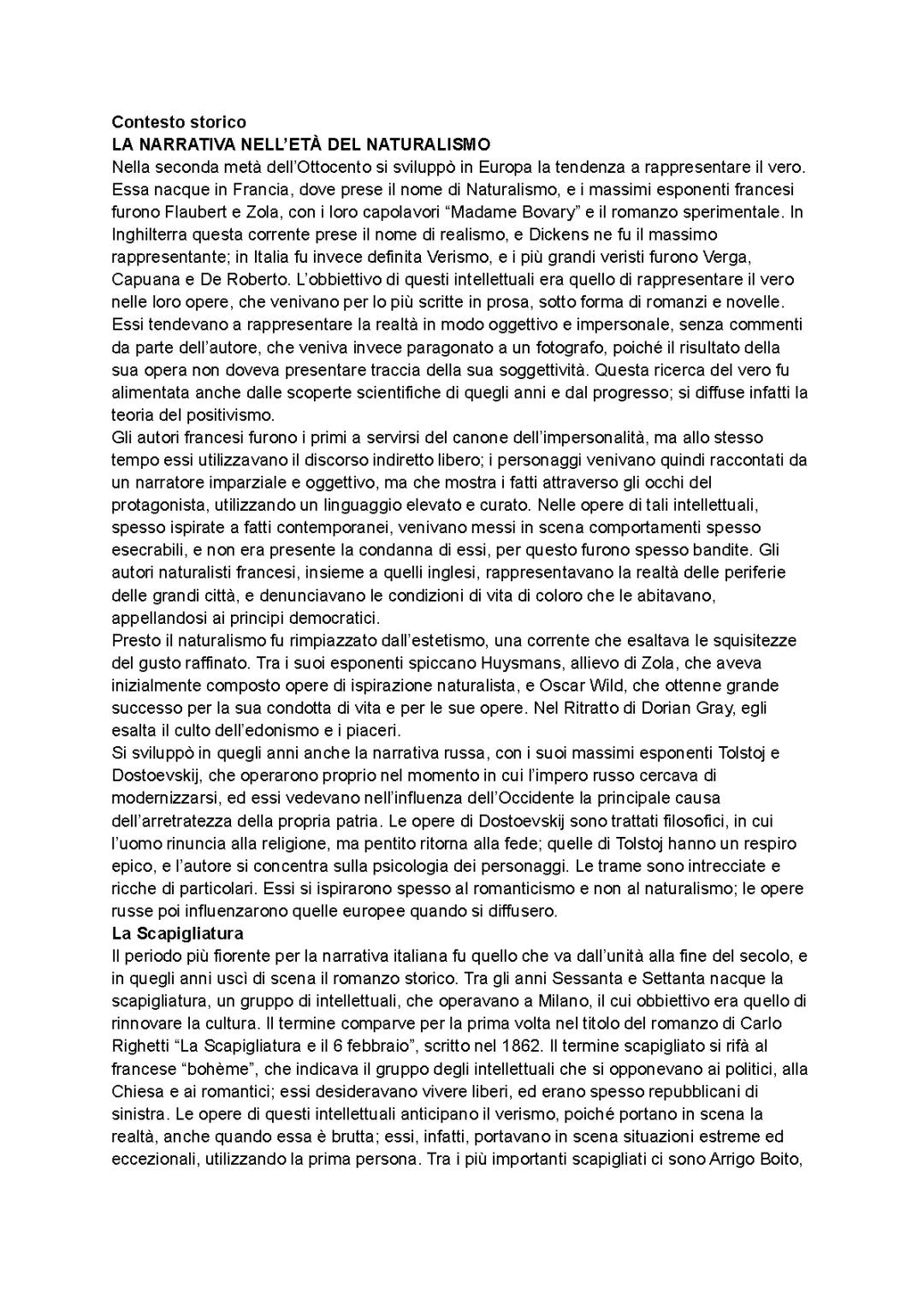 naturalismo, verismo, verga, Carducci 