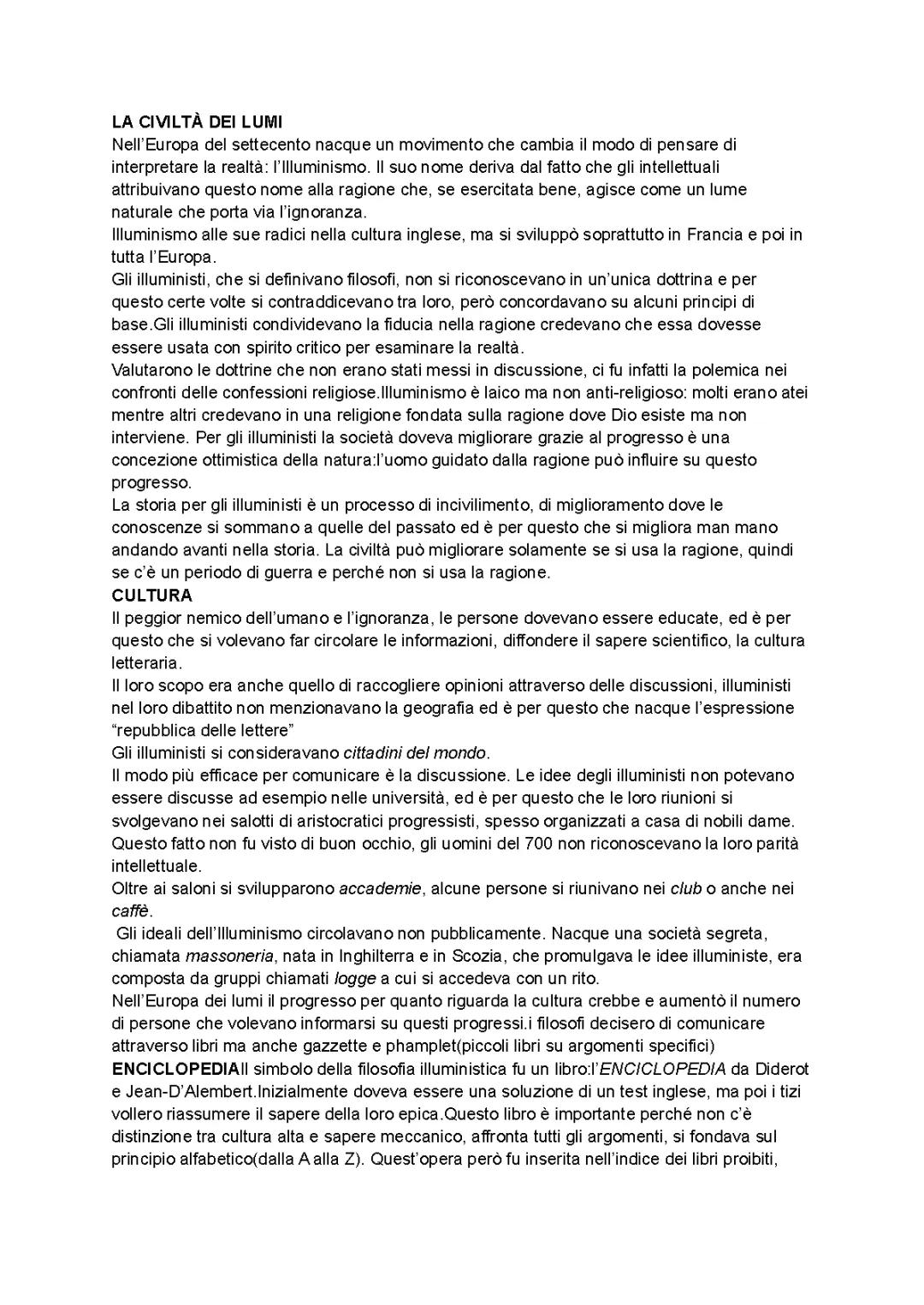 LA CIVILTÀ DEI LUMI